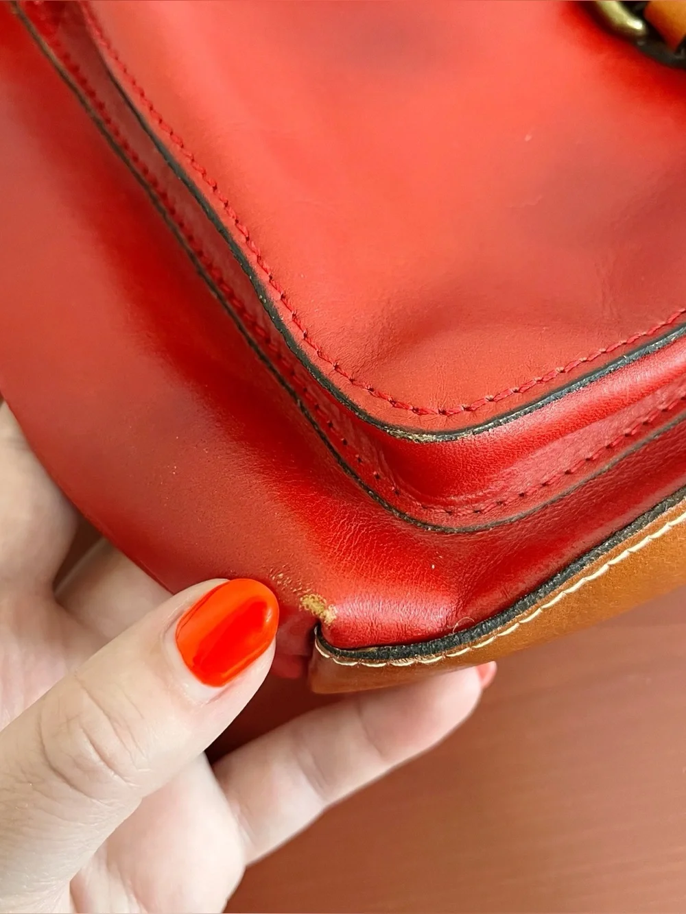 Patricia Nash NWT Avellino Oil Rubbed Leather Crossbody Purse Poppy Red